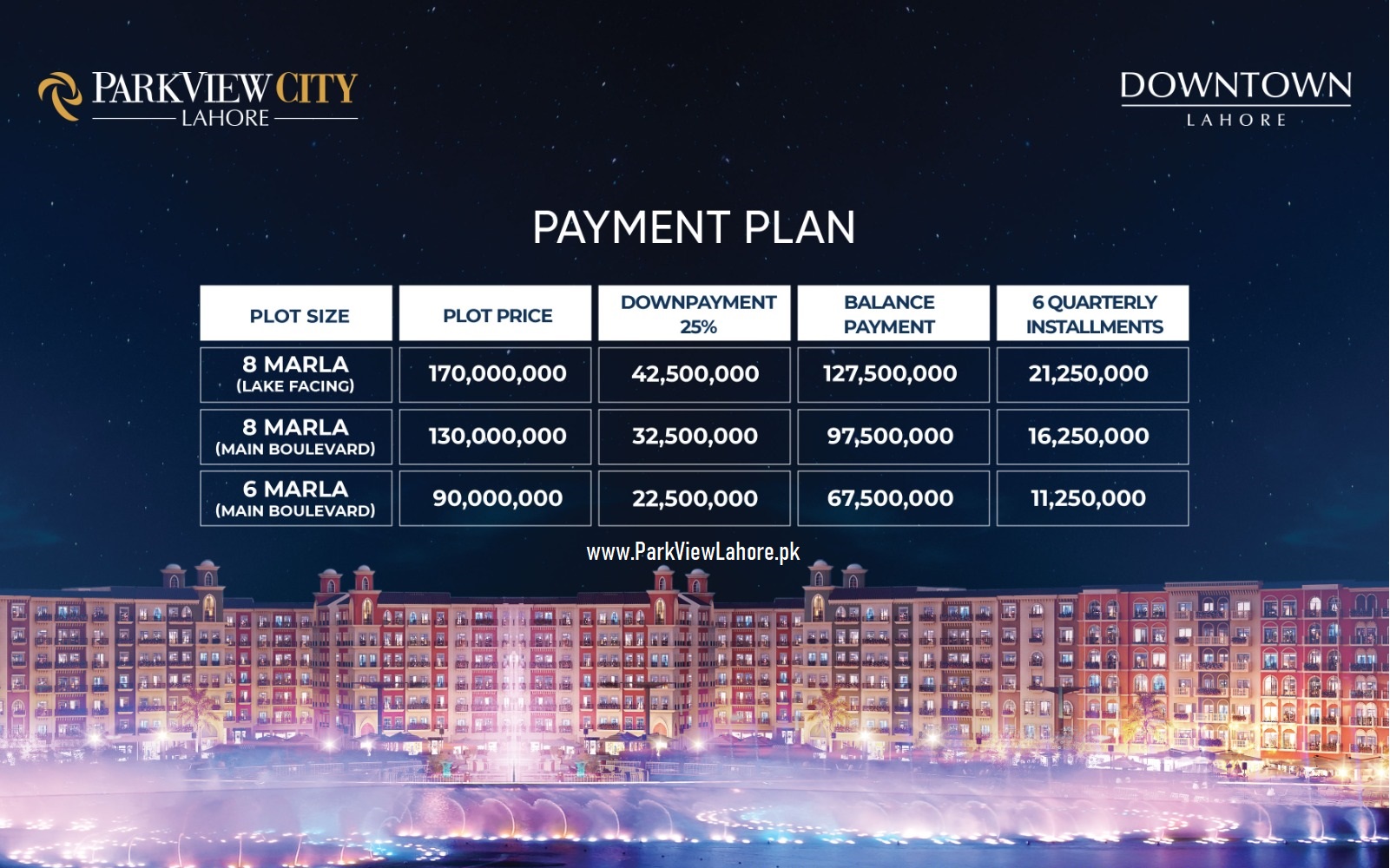 Park View City Lahore Downtown Payment Plan